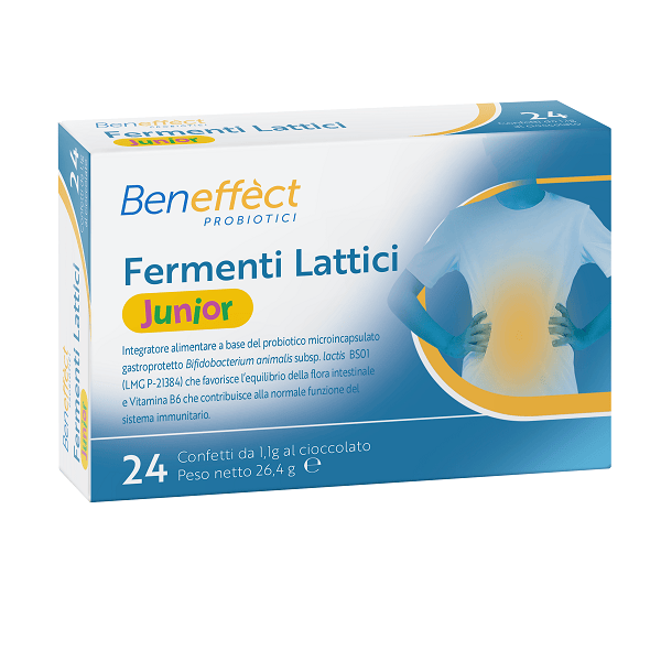 BENEFFECT Junior Integratore Fermenti lattici 24 Confetti