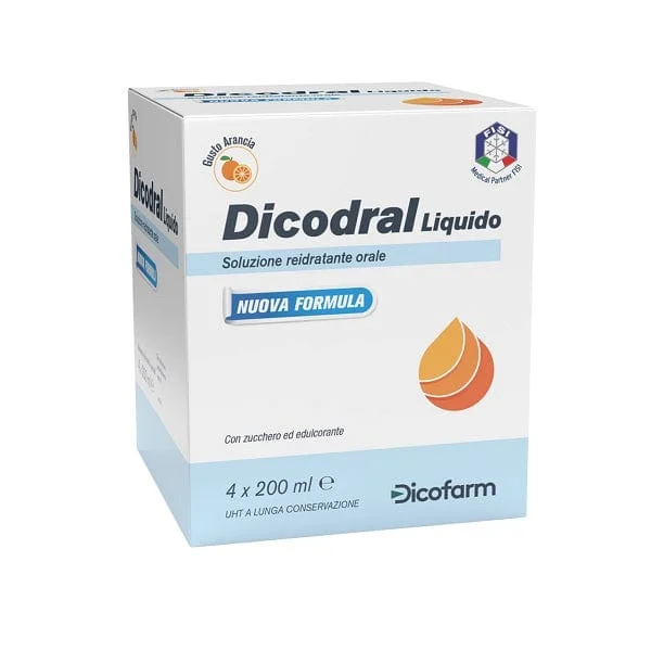 DICOFARM Dicodral Liquido 4 x 200 ml Gusto Arancia