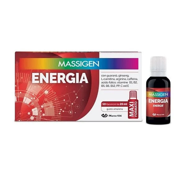 MASSIGEN Energia 10 flaconcini Da 25 ml Gusto Amarena