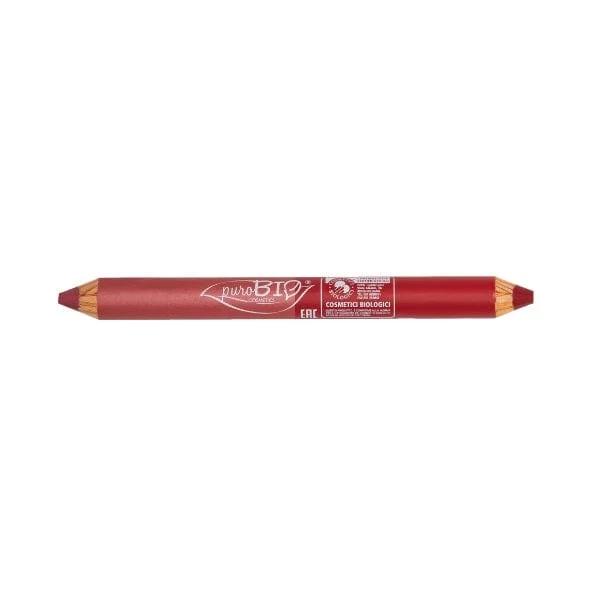 PUROBIO COSMETICS Matitone Duo Labbra Day & Nighit 2 Rosa Corallo Rosso Ciliegia