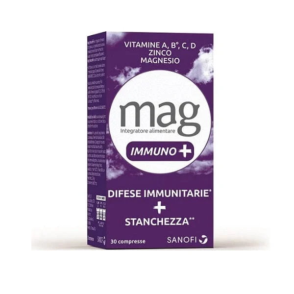 MAG Immuno+ 30 Compresse con Vitamine e Minerali per Difese Immunitarie e Magnesio contro Stanchezza e Affaticamento
