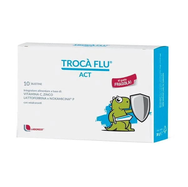 TROCÀ Flu Act 10 Bustine Gusto Fragola