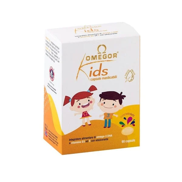 OMEGOR Kids 60 Capsule Masticabili Gusto Tutti Frutti