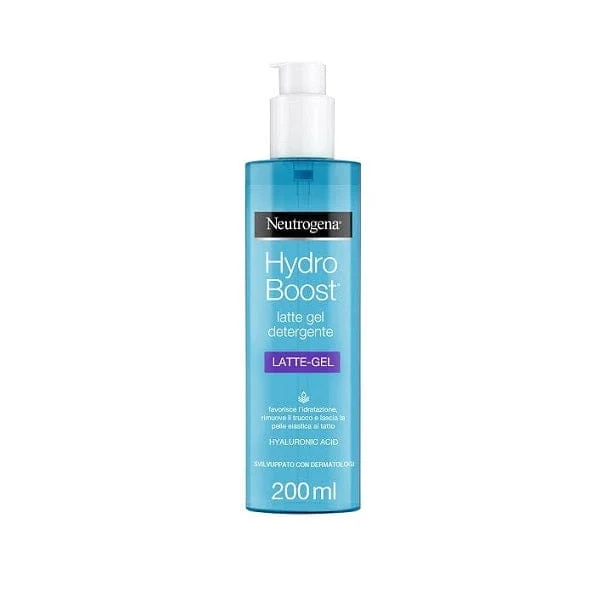 NEUTROGENA Hydro Boost Latte Detergente Gel con Acido Ialuronico Struccante e Idratante 200 ml