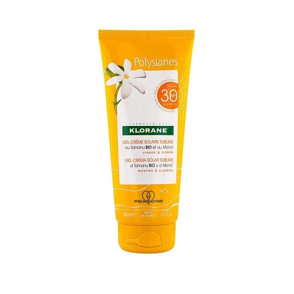 KLORANE Gel-Crema Solare Sublime SPF 30 con Tamanu BIO e Monoi 200 ml