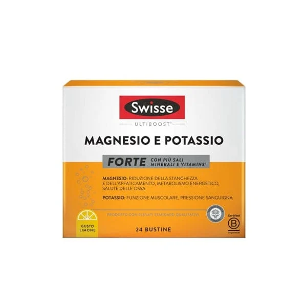 SWISSE Magnesio E Potassio Forte 24 Buste Da 6,5 g Gusto Limone