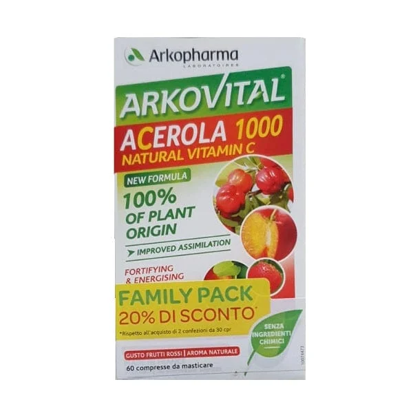 ARKOVITAL Acerola 1000 Pack Family 60 Compresse Da Masticare