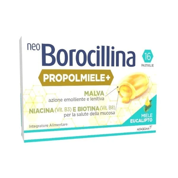 NEO BOROCILLINA Propolmiele+ 16 Pastiglie Gusto Miele Eucalipto
