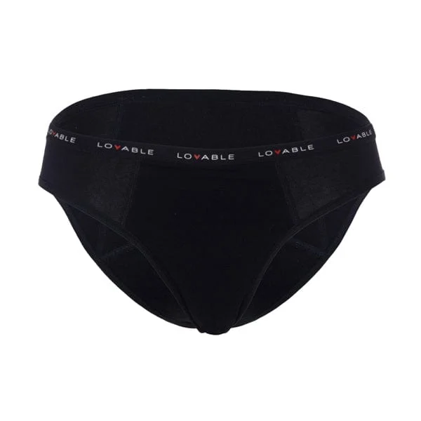 LOVABLE Slip da Ciclo Flusso Abbondante Nero Misura XL Period Panties