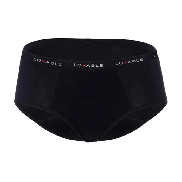 LOVABLE Culotte da Ciclo Flusso Medio Nero Misura L Period Panties