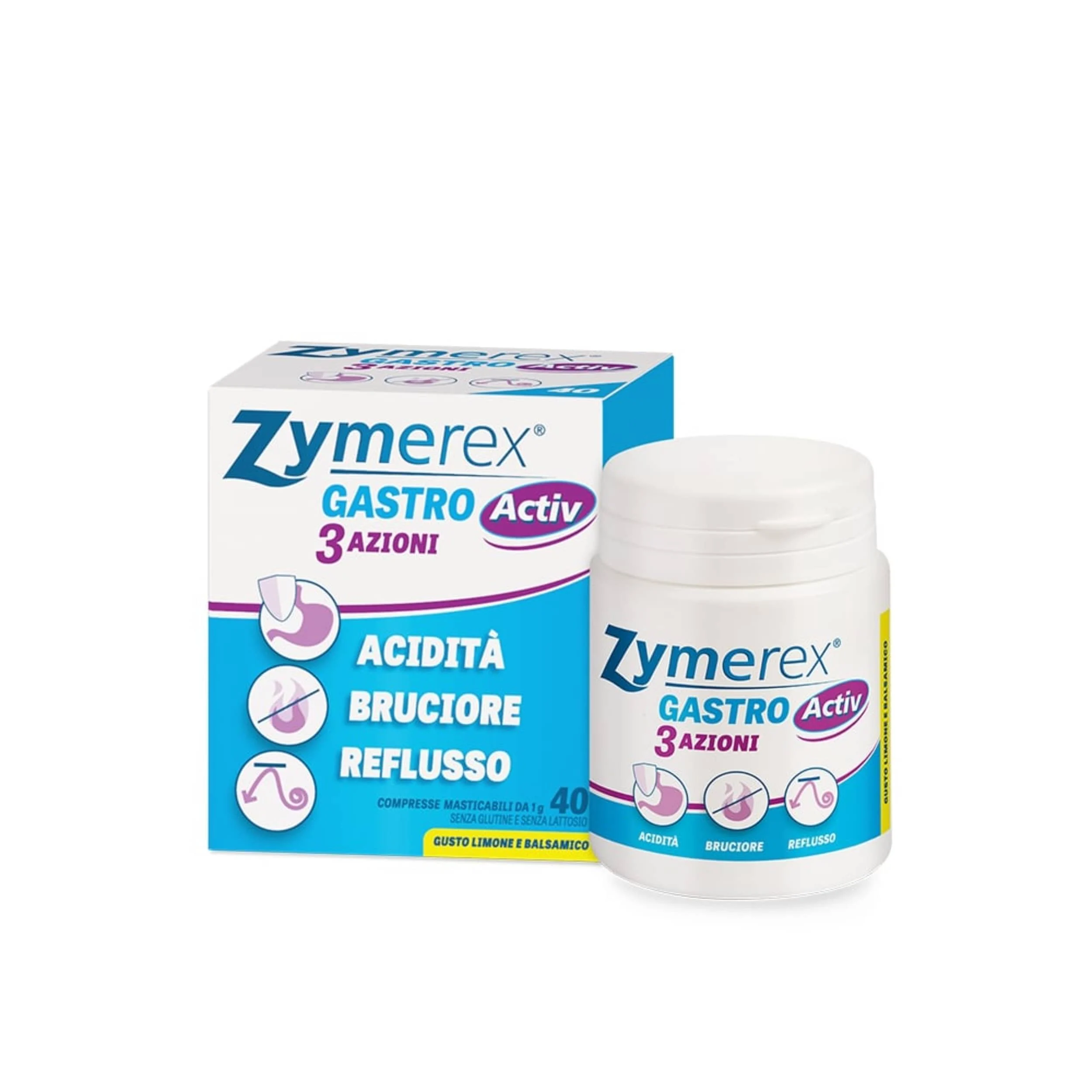 ZYMEREX Gastro Activ 3 Azioni 40 Compresse Masticabili