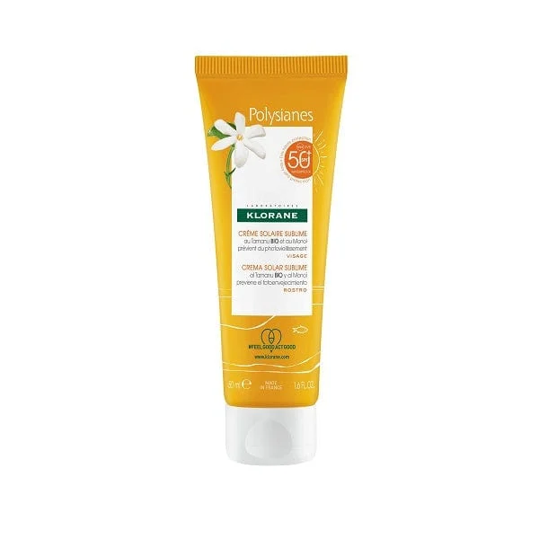 KLORANE Crema Solare Sublime SPF 50+ Viso 50 ml Tamanu BIO e Monoi
