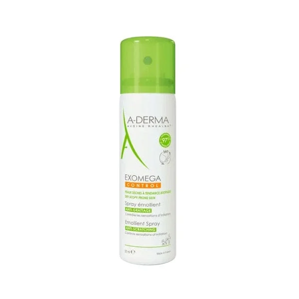 A-DERMA A-Derma Exomega Control Spray Emolliente Anti-grattage 50ml, Lenisce la sensazione di prurito, Pelle secca a tendenza atopica