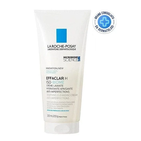 LA ROCHE-POSAY Effaclar H Iso Biome Detergente 200ml per Pelle Sensibile e Grassa