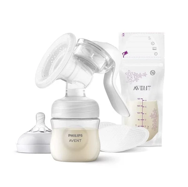 AVENT Tiralatte Manuale Natural con 4 Coppette e 5 Sacchetti