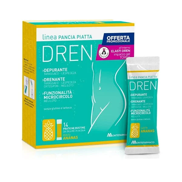 MONTEFARMACO OTC Pancia Piatta Dren Ananas 14 Stick 20 ml Con Impacco Gel