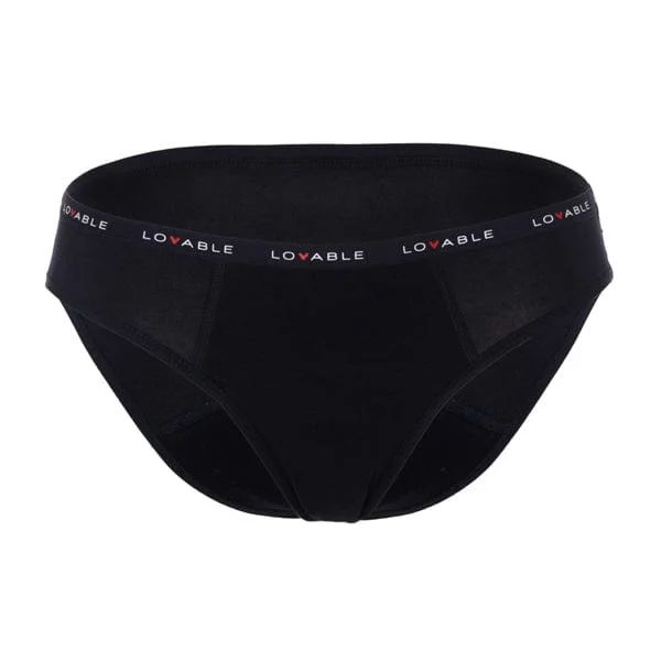 LOVABLE Slip da Ciclo Flusso Medio Nero Misura XS Period Panties