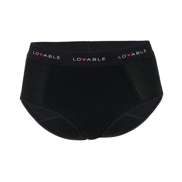 LOVABLE Slip Alto da Ciclo Flusso Medio Nero Misura XL Period Panties