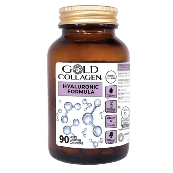GOLD COLLAGEN Hyaluronic 90 Compresse Integratore Alimentare con Acido Ialuronico per Pelle Idratata e Giovane