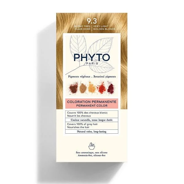 PHYTO Color Kit 9,3 Biondo Chiarissimo Dorato Colorazione Permanente