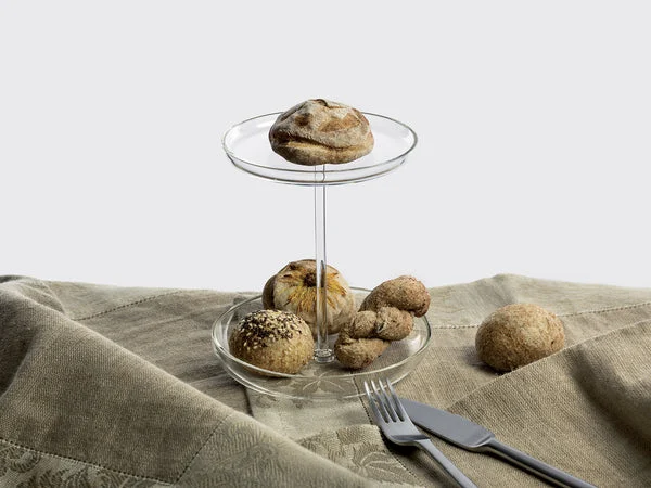 Ambrosia, alzata in vetro con coppa piatta - Blueside Emotional Design