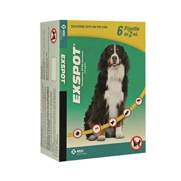 EXSPOT Soluzione Spot On Per Cani 6 Pipette da 2 ml