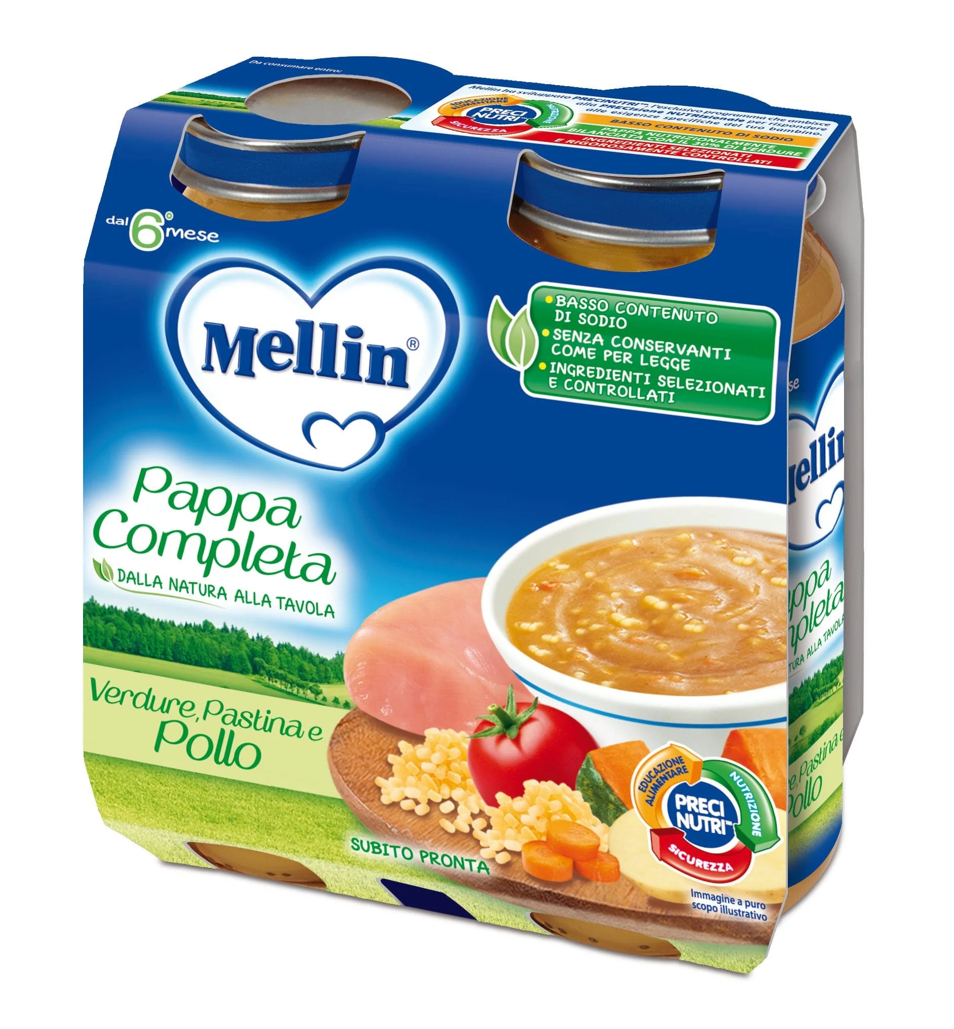 MELLIN Pappa Completa Pollo 2 Vasetti 250 g