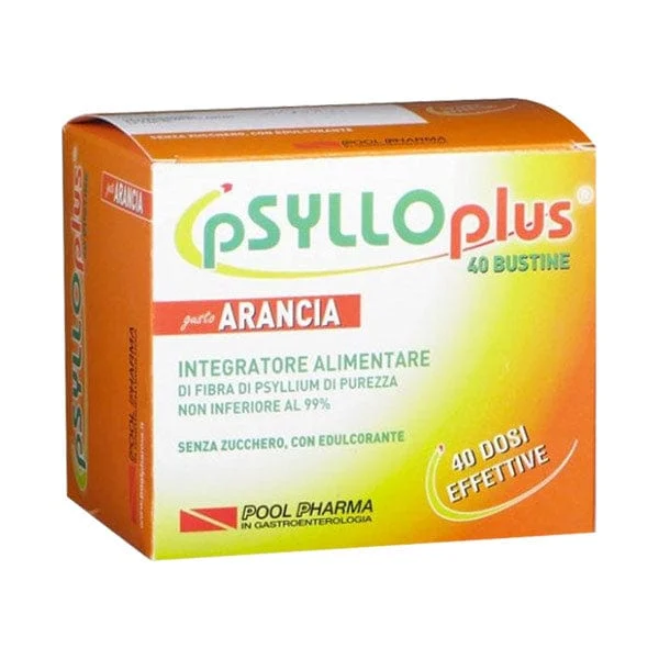 POOL PHARMA Psyllo Plus Integratore Alimentare Gusto Arancia 40 Bustine
