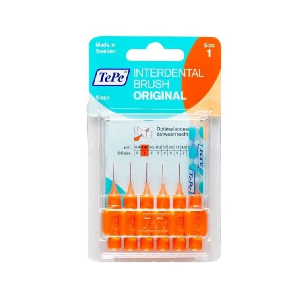 TEPE Original Arancione Scovolino Per Pulizia Interdentale Misura ISO 1 (filo 0,45 mm) 6 Pezzi