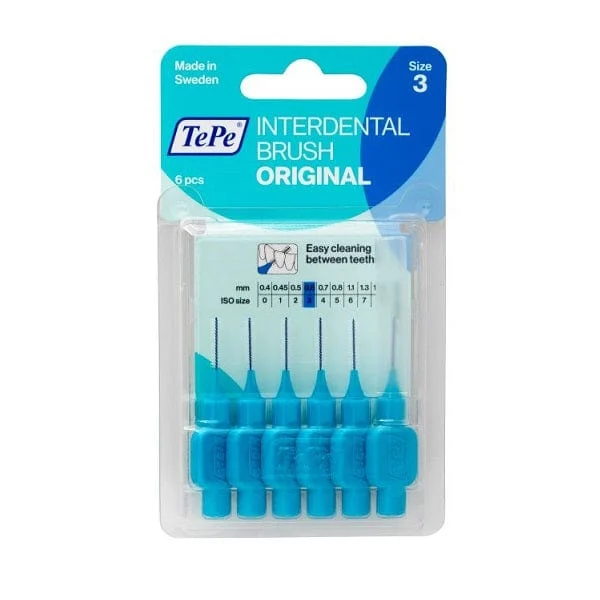 TEPE Original Blu Scovolino Per Pulizia Interdentale Misura ISO 3 (filo 0,6 mm) 6 Pezzi