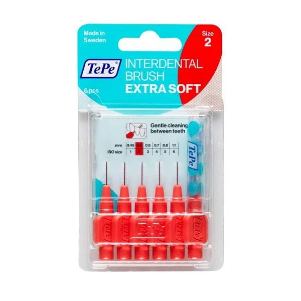 TEPE Original Rosso Scovolino Per Pulizia Interdentale Misura ISO 2 (filo 0,5 mm) 6 Pezzi