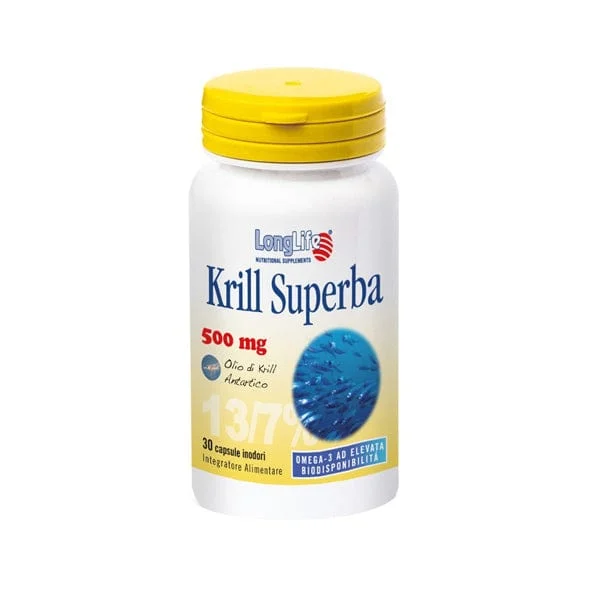 LONGLIFE Krill Superba Integratore Alimentare 500 mg 30 Capsule