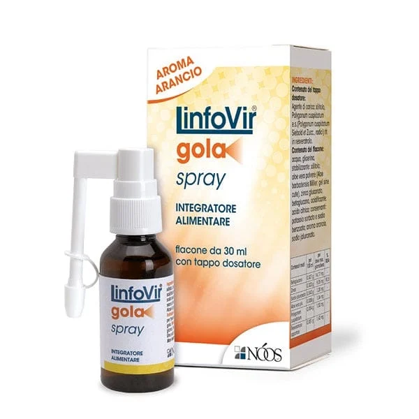 NOOS LinfoVir Gola Spray Aroma Arancia Flacone 30 ml