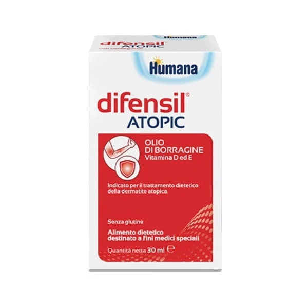 HUMANA Difensil Atopic Olio di Borragine Vitamina D ed E 30 ml