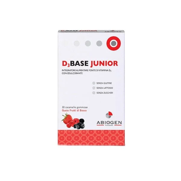 ABIOGEN PHARMA D3Base Junior 30 Caramelle Frutti Di Bosco