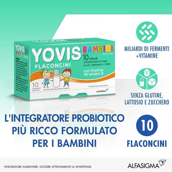 YOVIS Bambini Gusto Fragola 10 Flaconcini da 10 ml