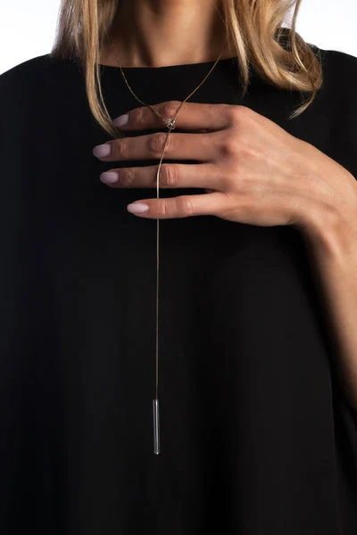Collana saliscendi in vetro e argento Eclair - Blueside Emotional Design