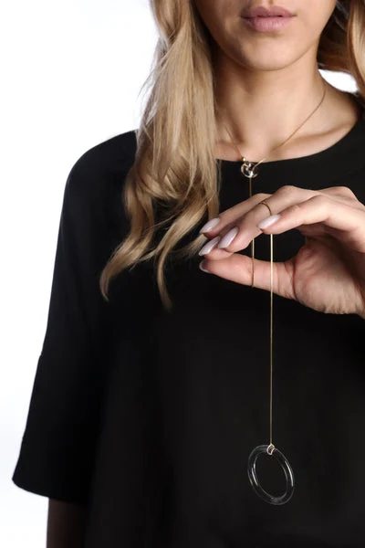 Collana saliscendi in vetro e argento Tatin - Blueside Emotional Design
