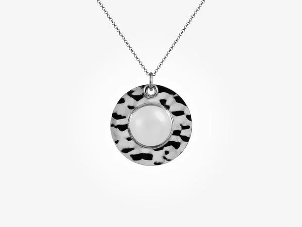 Olimpia, ciondolo rotondo in argento e vetro - Blueside Emotional Design
