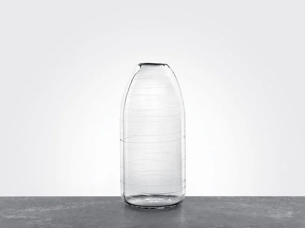 Stilo, vaso in vetro spesso inciso a mano - Blueside Design Shop