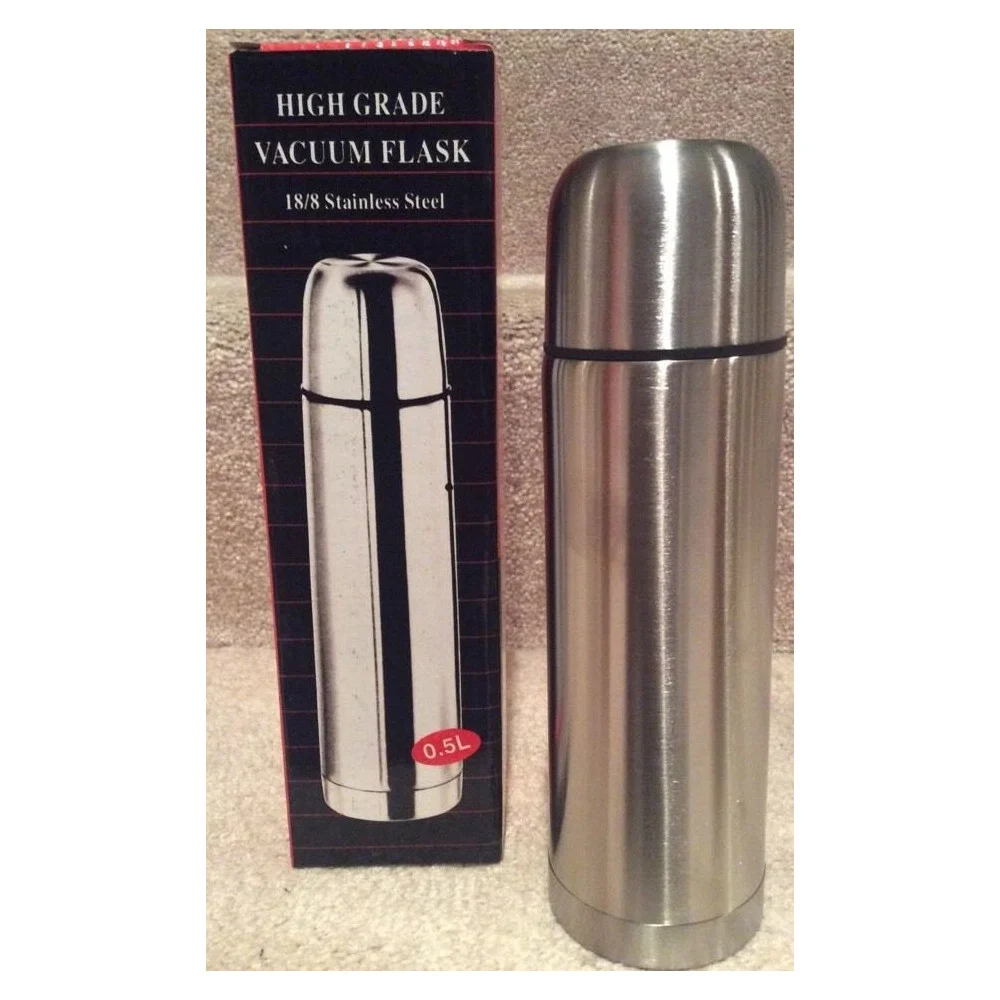 ACCIAIO INOX THERMOS viaggio Freddo Caldo Sport LIQUIDO borraccia termica 0.5 l - TrAdE Shop Traesio