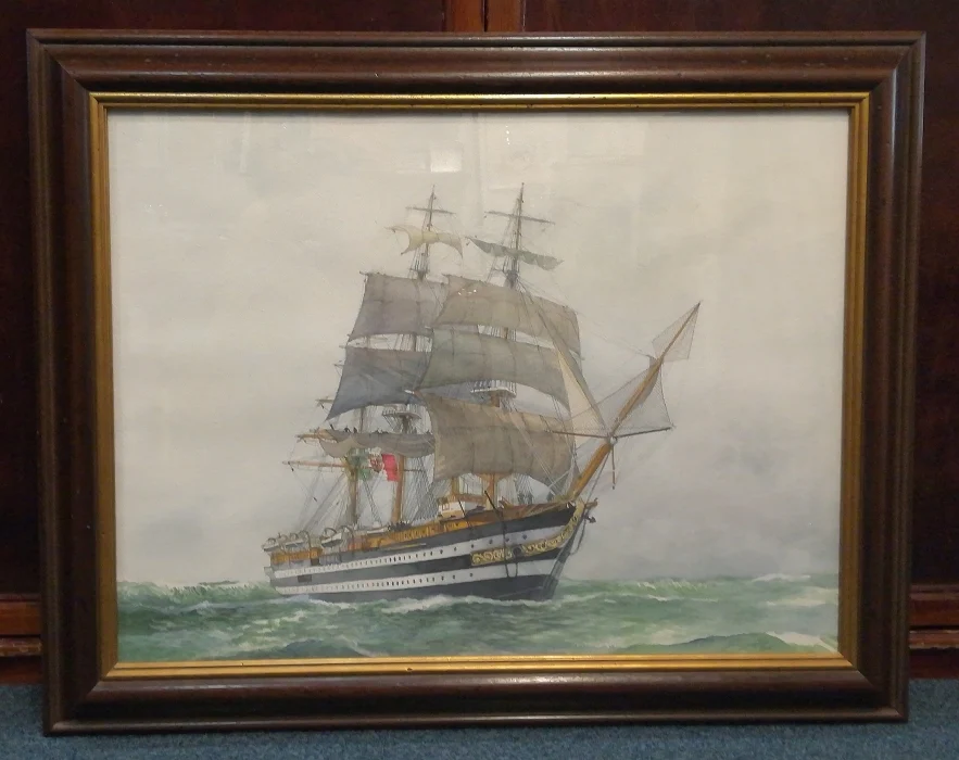 acquerello “amerigo vespucci – riducendo la vela” - Arredamento marinaresco