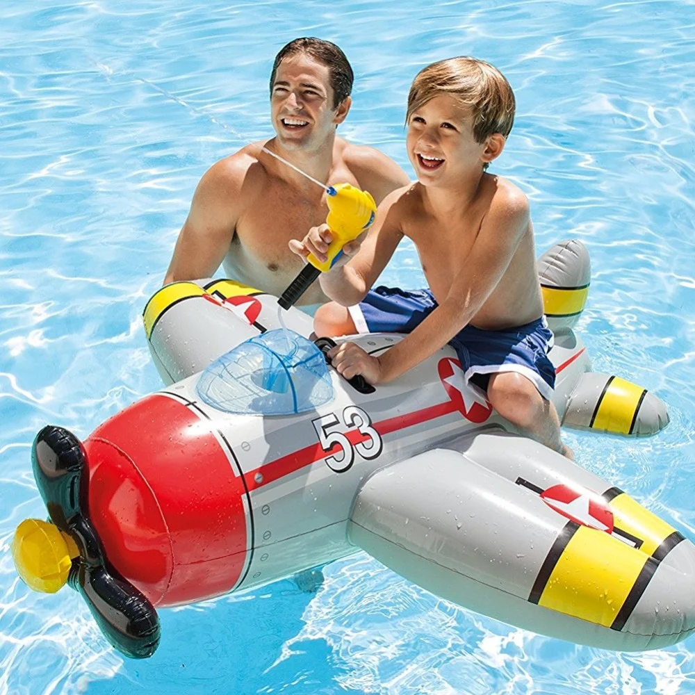 AEREOPLANO CAVALCABILE GONFIABILE MARE PISCINA CON PISTOLA ACQUA 2 COLORI - TrAdE Shop Traesio