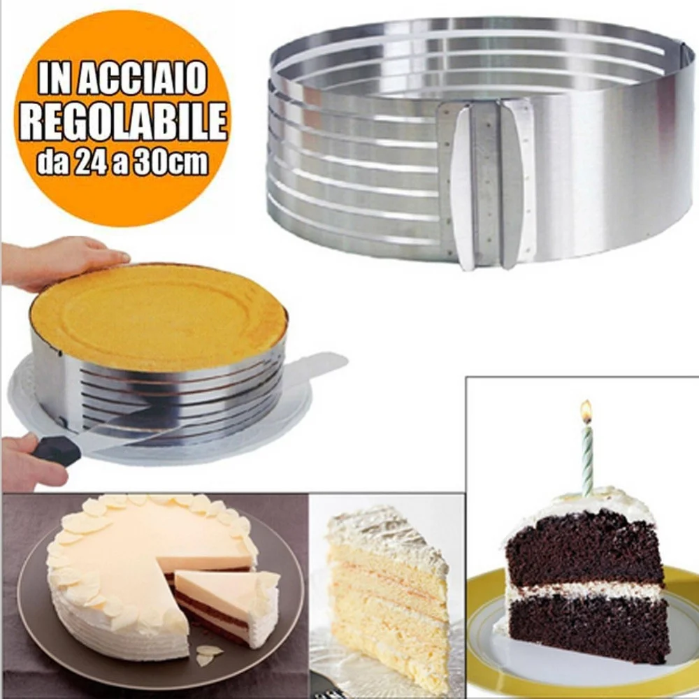 AFFETTATORTE TAGLIA AFFETTA TORTA REGOLABILE DA 24 30 CM STAMPO ANELLO ACCIAIO - TrAdE Shop Traesio