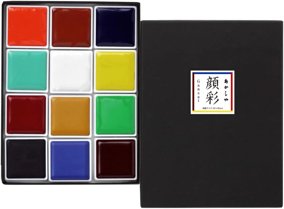 Akashiya set di acquerelli gansai tradizionali giapponesi AP150-12V 12 colori