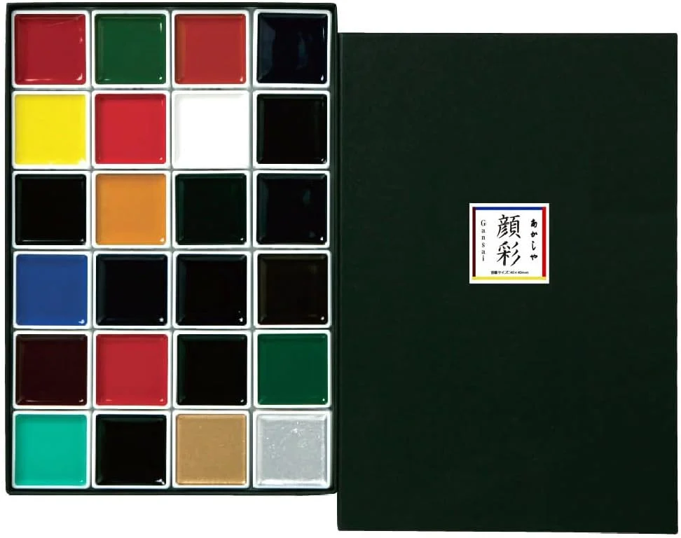 Akashiya Set di acquerelli gansai tradizionali AP260-24V 24 colori