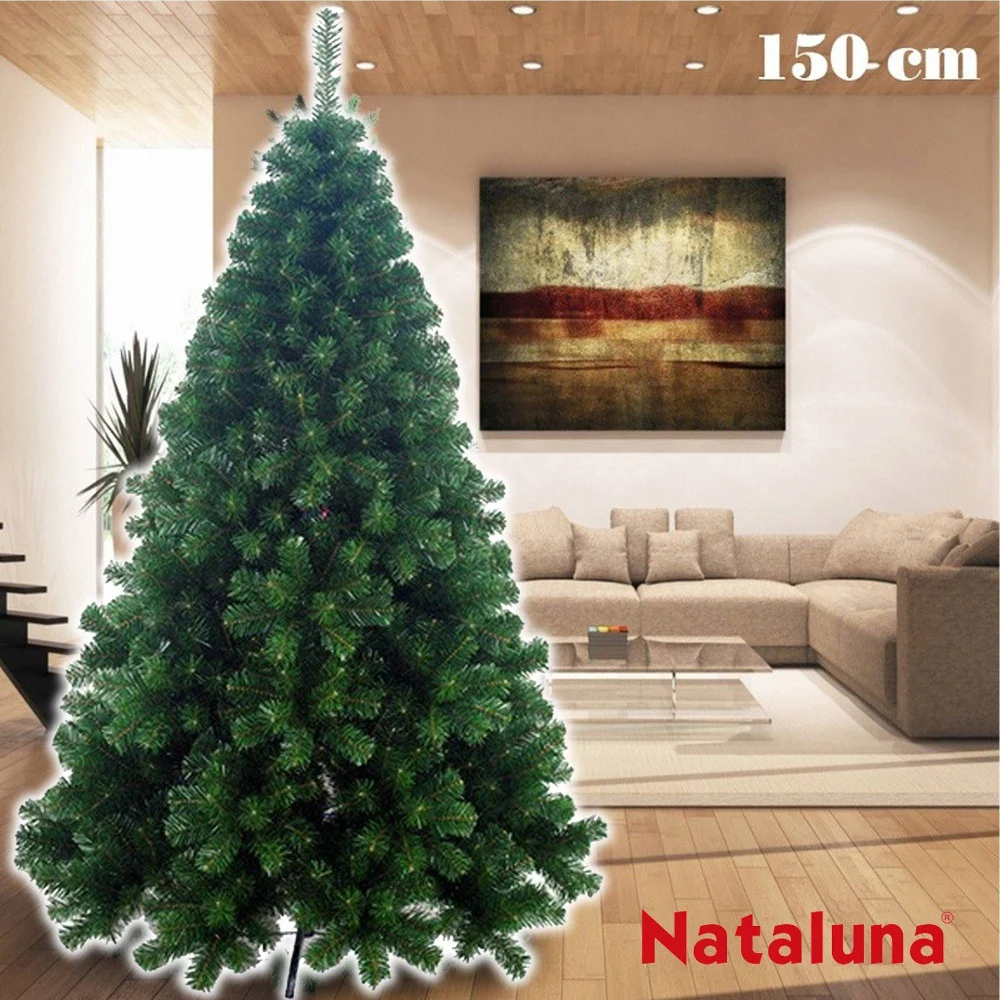 ALBERO DI NATALE 150CM SUPER FOLTO NATALUNA MODELLO ASPEN CON BASE A CROCE - TrAdE Shop Traesio