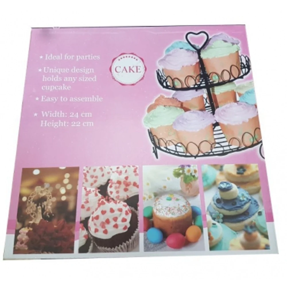ALZATA TORTIERA 24X22 CM DUE PIANI FERRO PORTA DOLCI MUFFIN CUP CAKE DECORAZIONI - TrAdE Shop Traesio