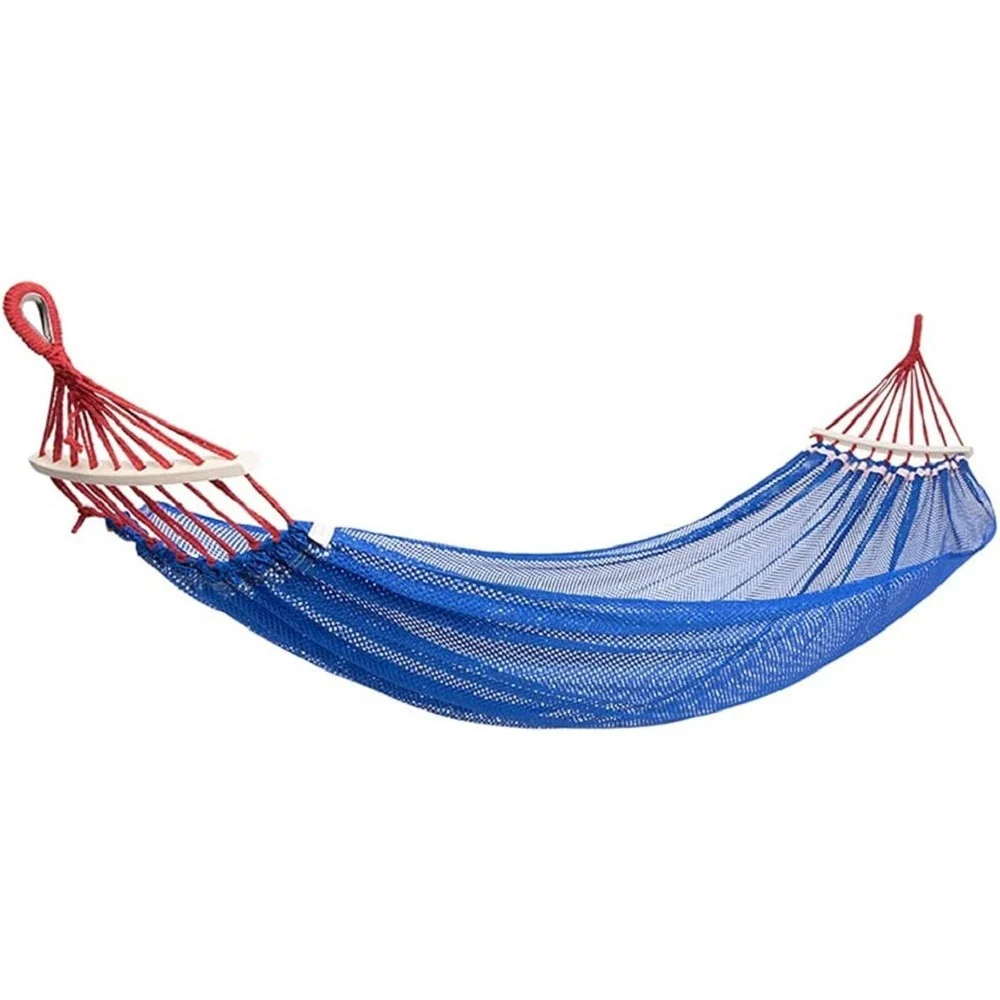 AMACA IN RETE SINGOLA PORTATILE LEGGERA DONDOLO GIARDINO CORTILE CAMPEGGIO BLU - TrAdE Shop Traesio