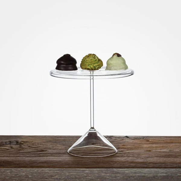 Ambrosia, alzata in vetro con coppa conica - Blueside Emotional Design
